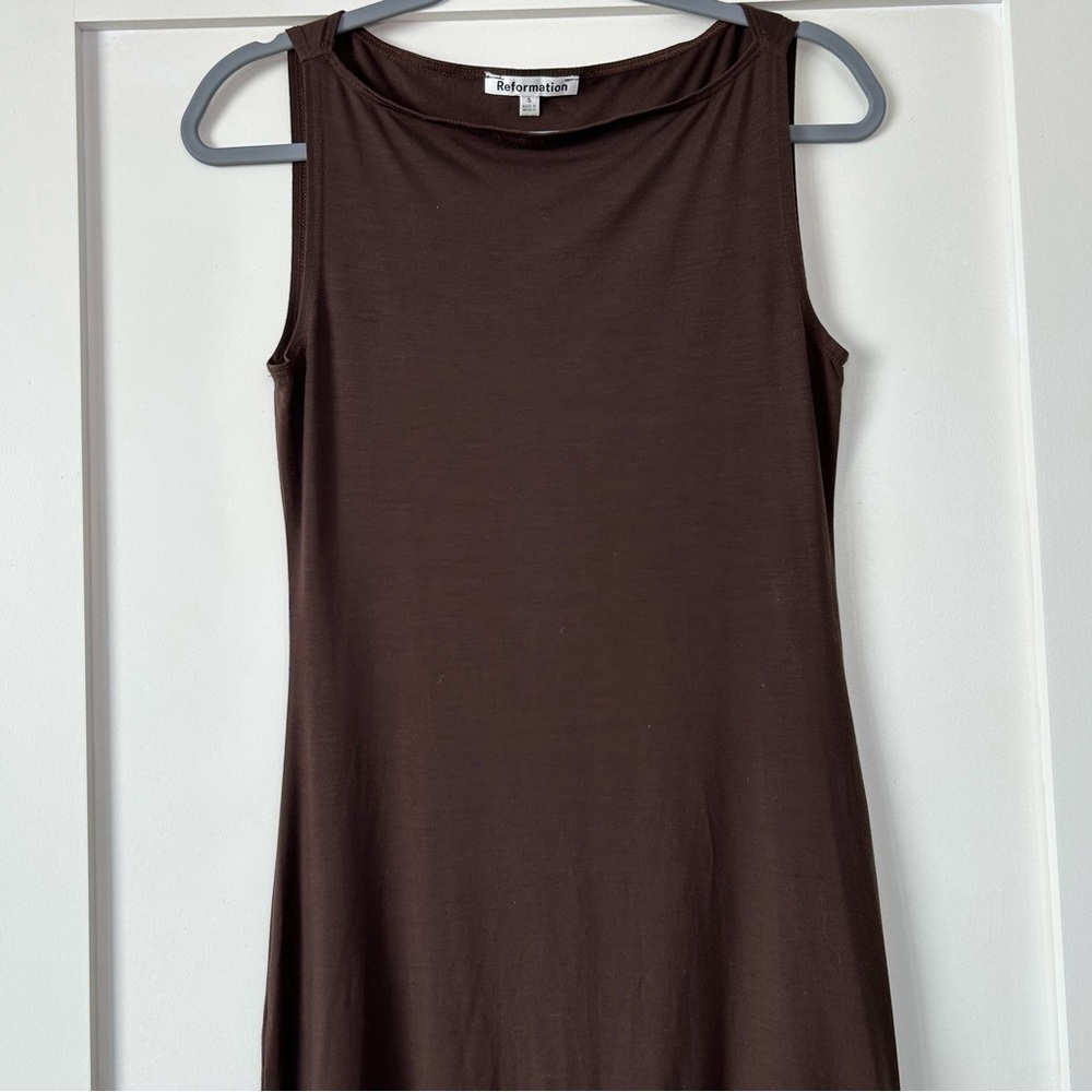 Reformation Quinley Knit Dress Brown Size Small - Picture 5 of 10